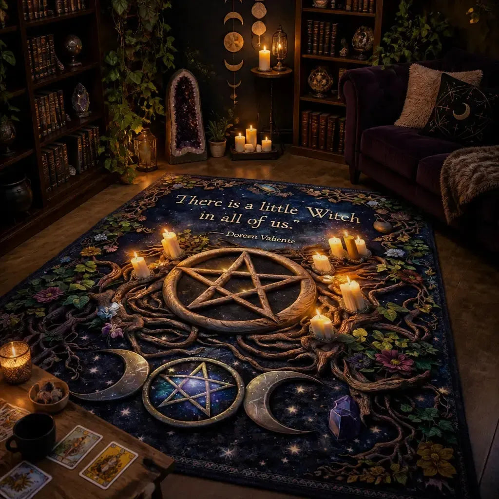 Triple Moon Pentacle Wiccan Area Rug – Pagan Carpet for Witch Home Decor_mockup_1.webp