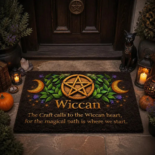 Triple Moon & Pentagram Doormat – Pagan Spiritual Welcome Mat for Wiccan Altar Room_mockup_1.webp