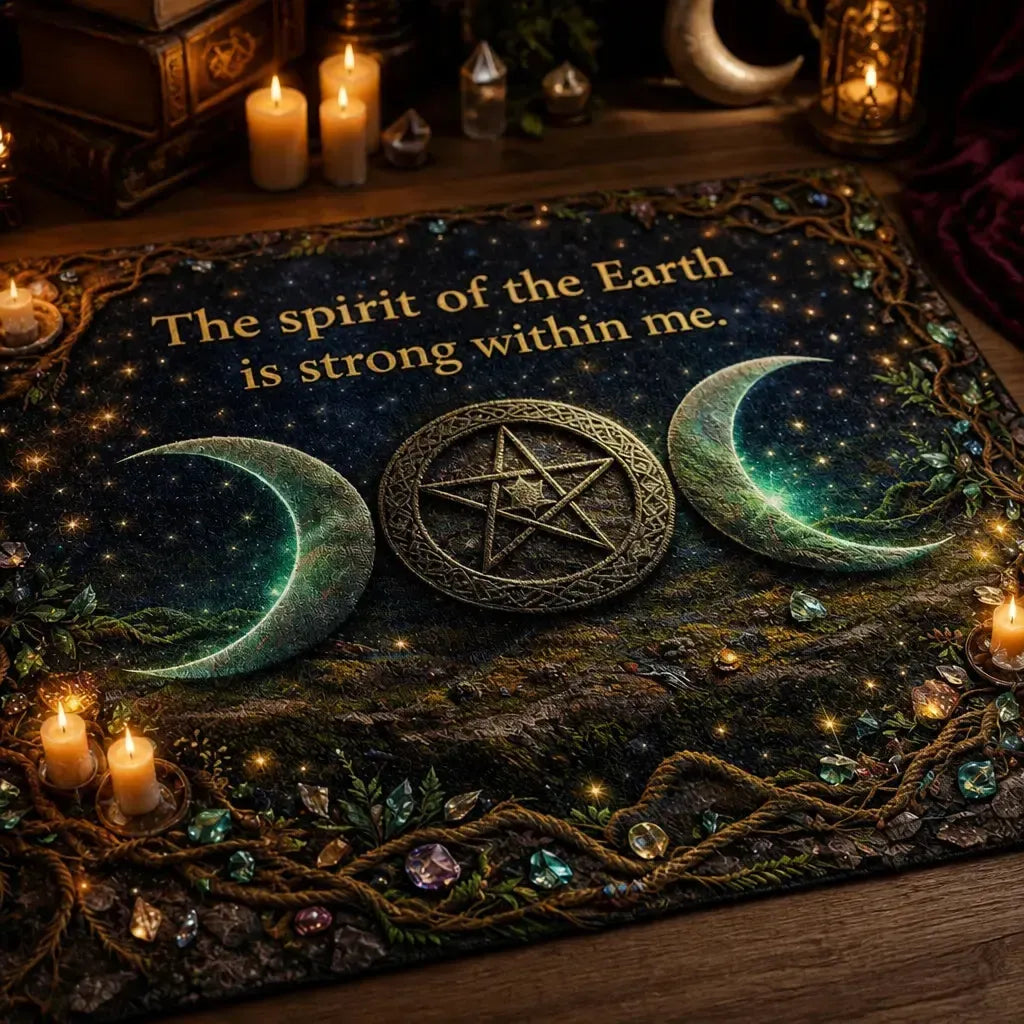 Triple Moon & Pentagram Witchy Area Rug – Wiccan Spiritual Carpet for Pagan Altar_mockup_3.webp