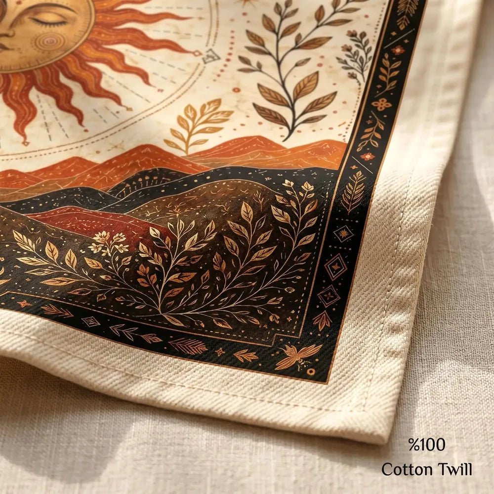 Triple Moon Sun Goddess Altar Cloth Pagan Litha Ritual Decor-MoonChildWorld