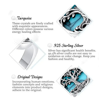Triple Moon Goddess Turquoise Ring, 925 Sterling Silver, product view 5 of 5