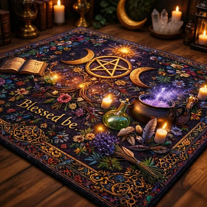 Triple Moon Wicca Area Rug – Spiritual Pagan Carpet for Witchy Decor_mockup_3.webp