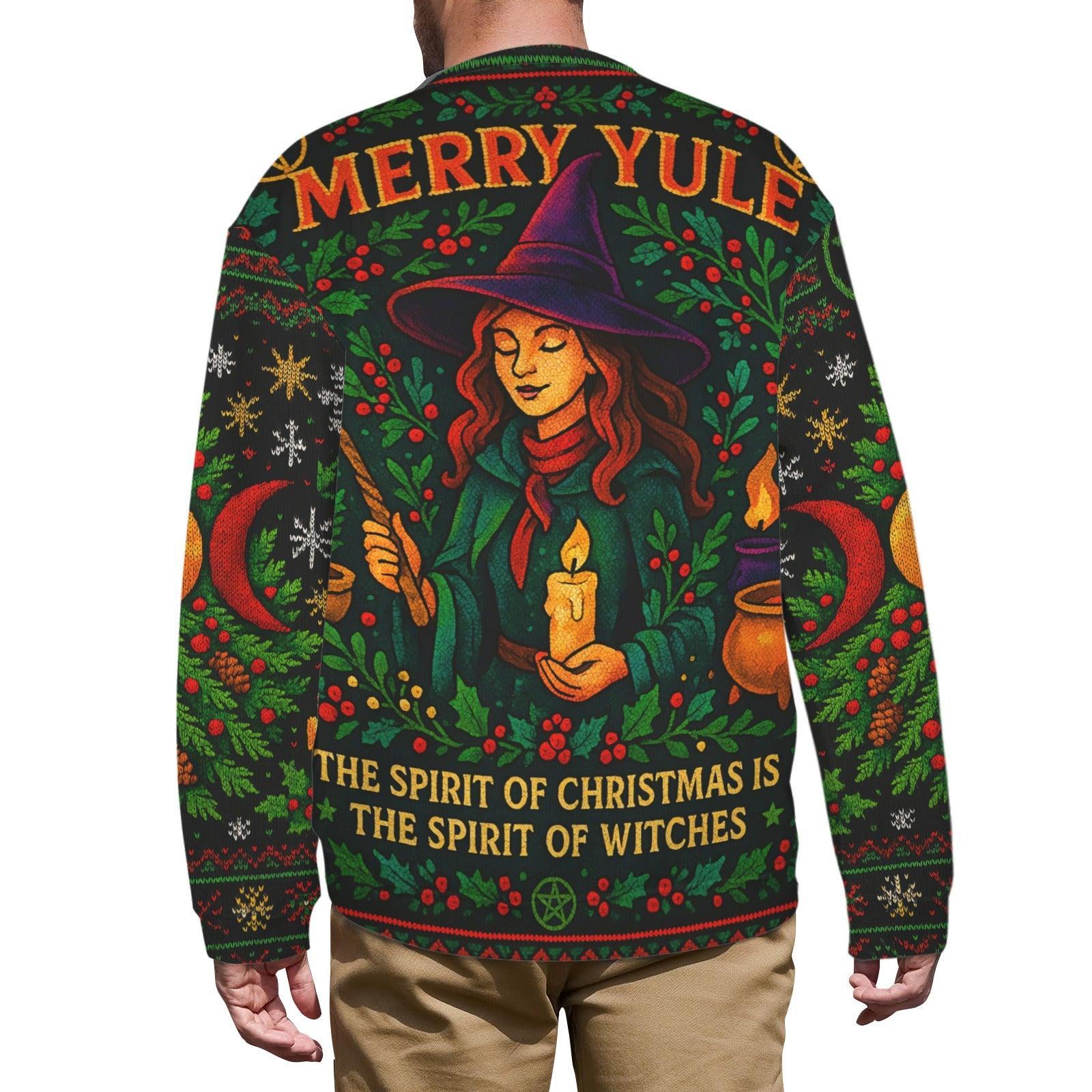 Triple Moon Wicca Christmas Sweatshirt Merry Yule Witch Sweater-MoonChildWorld