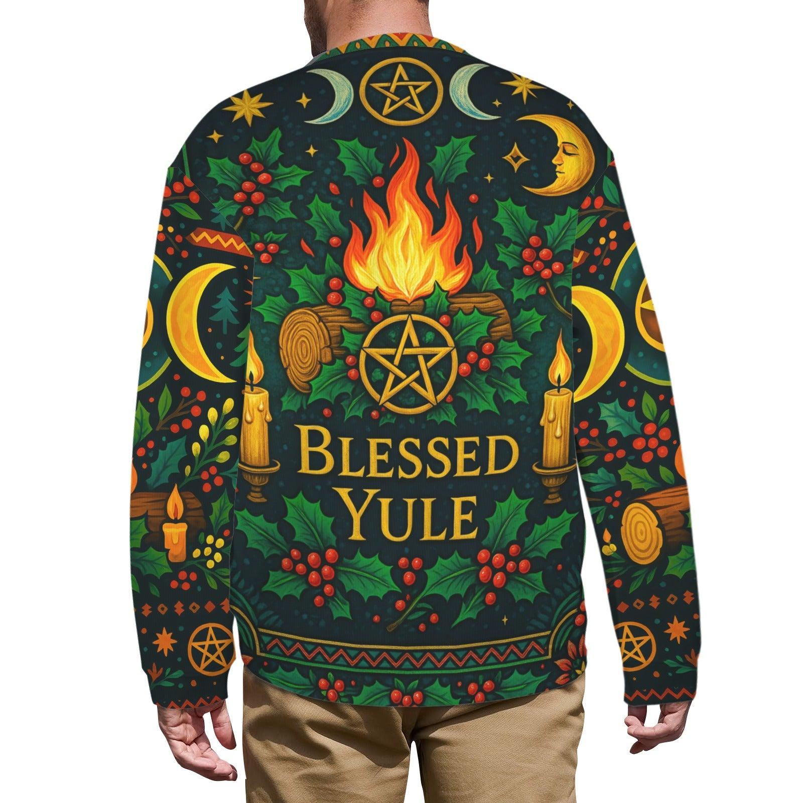 Triple Moon Wicca Christmas Sweatshirt Pagan Yule Sweater-MoonChildWorld