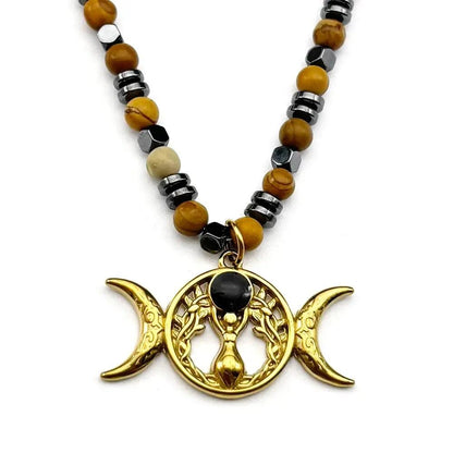 Triple Moon Wicca Goddess Necklace Pagan Goddess Jewelry-MoonChildWorld