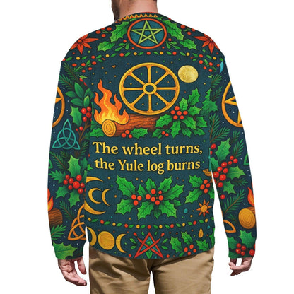 Triple Moon Wicca Yule Sweatshirt Pagan Christmas Sweater-MoonChildWorld