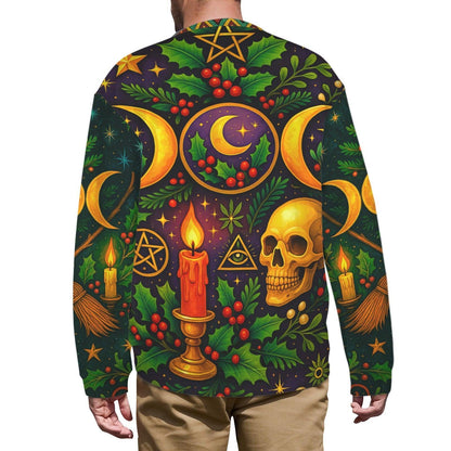 Triple Moon Wicca Yule Sweatshirt Pagan Christmas Sweater-MoonChildWorld