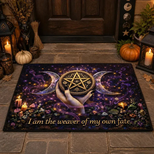 Triple Moon Witchy Doormat – Wicca Pagan Welcome Mat for Yule Home Decor_mockup_1.webp