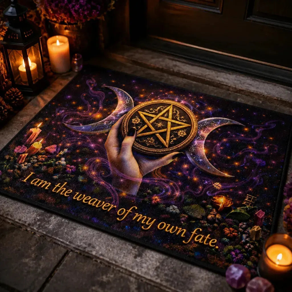 Triple Moon Witchy Doormat – Wicca Pagan Welcome Mat for Yule Home Decor_mockup_2.webp