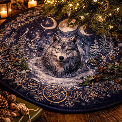 Triple Moon Wolf Yule Tree Skirt – Pagan Witchy Gothic Decor_mockup_4.webp