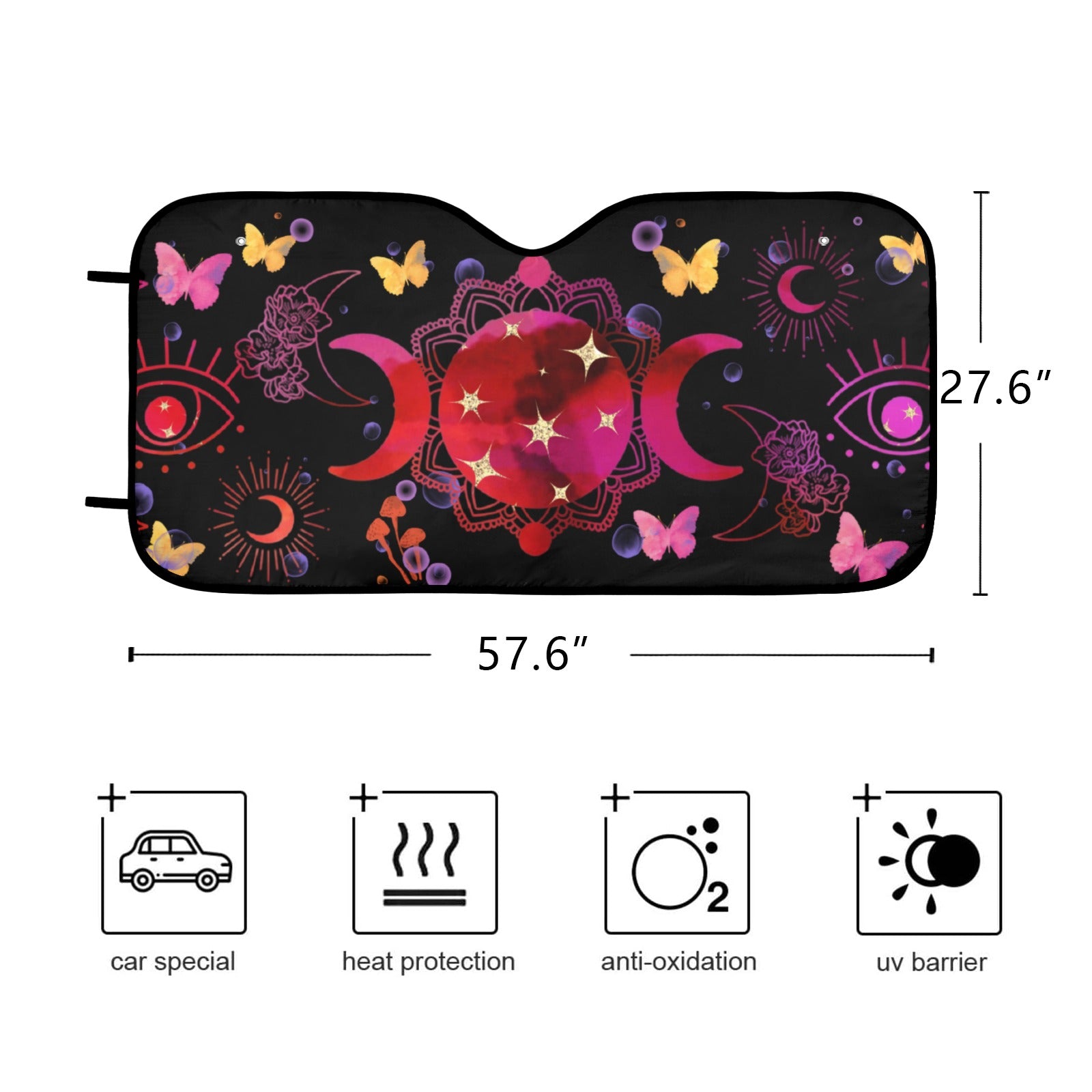 Triple moon Wicca Car Sun Shade-MoonChildWorld