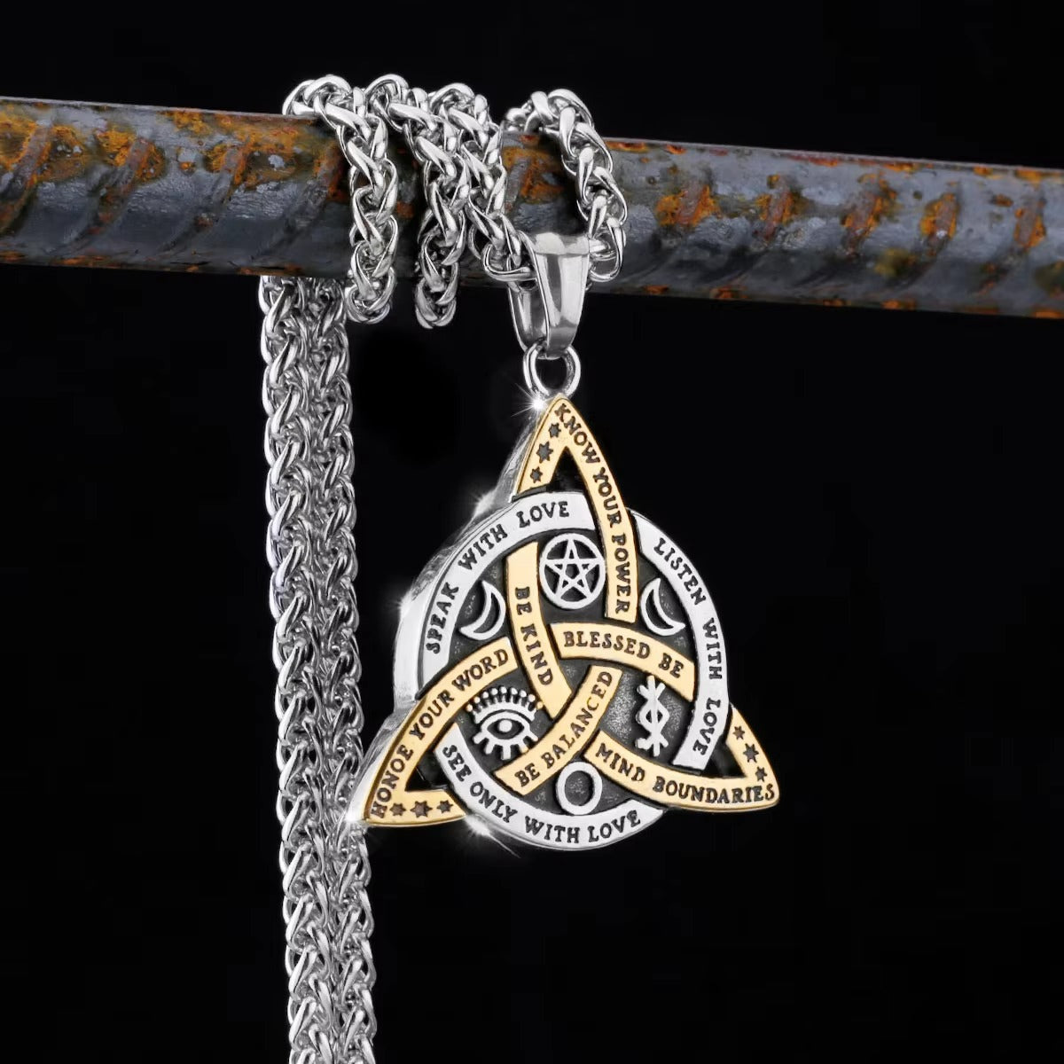 Triquetra Celtics Knot Necklace Trinity Wiccan Pagan Necklace-MoonChildWorld