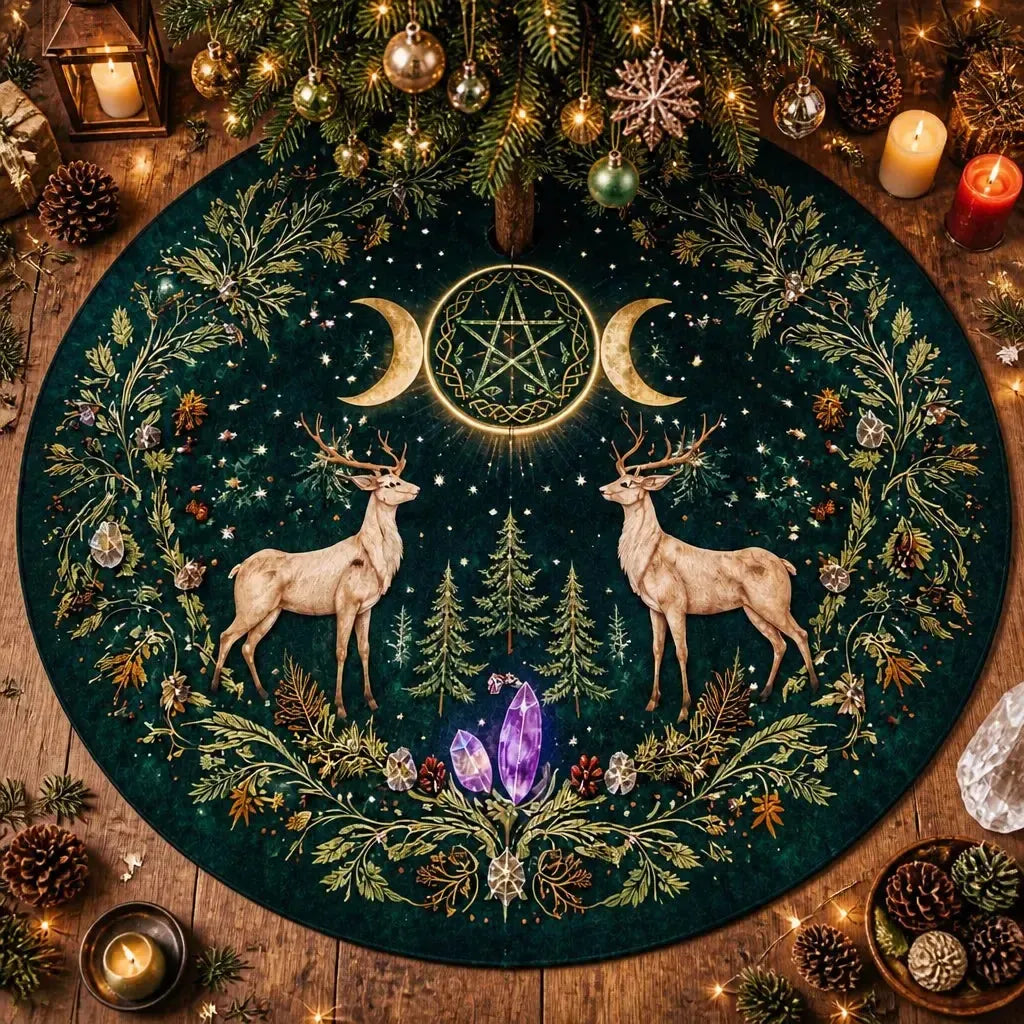 Moon Phases Yule Tree Skirt – Pagan Witch Gothic Decor_mockup_1.webp