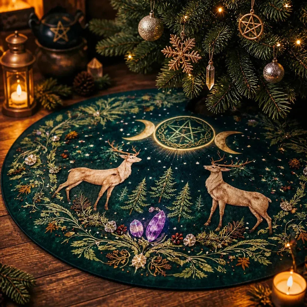 Moon Phases Yule Tree Skirt – Pagan Witch Gothic Decor_mockup_3.webp