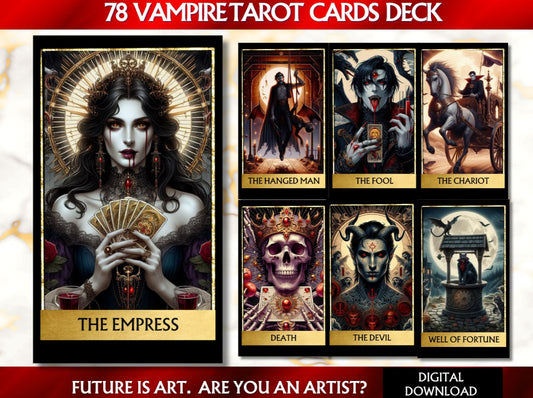 78 Vampire Tarot Cards Digital File