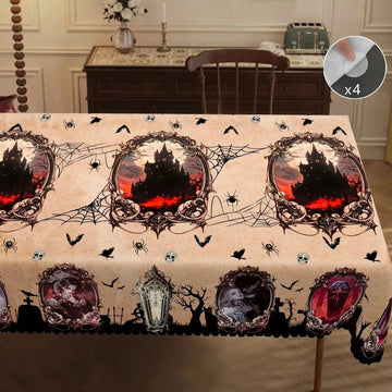 Vampire Witch Gothic Castle Tablecloth for Halloween Home Decor-MoonChildWorld
