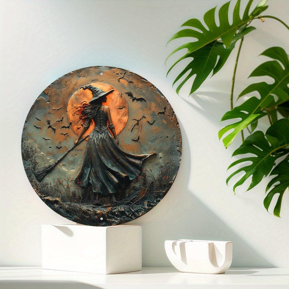 Gothic Witch Metal Sign Halloween Decor-MoonChildWorld