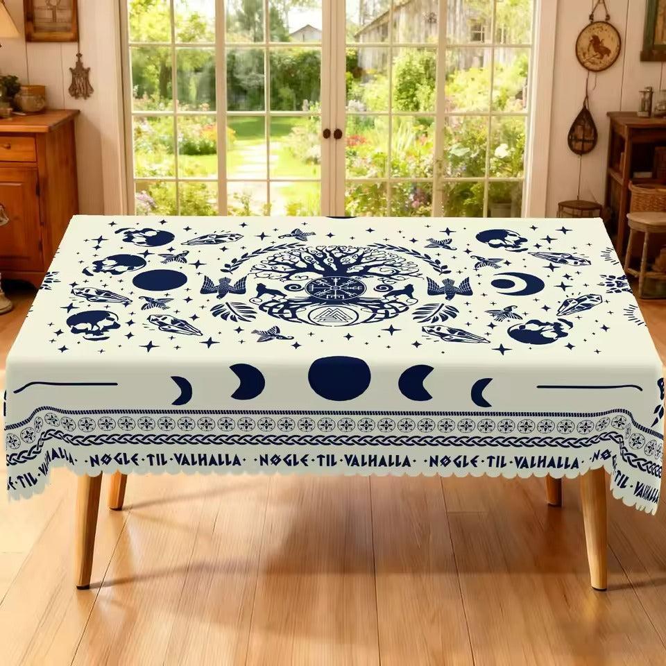 Viking Rune Tree of Life Tablecloth for Wicca Pagan Home Decor-MoonChildWorld