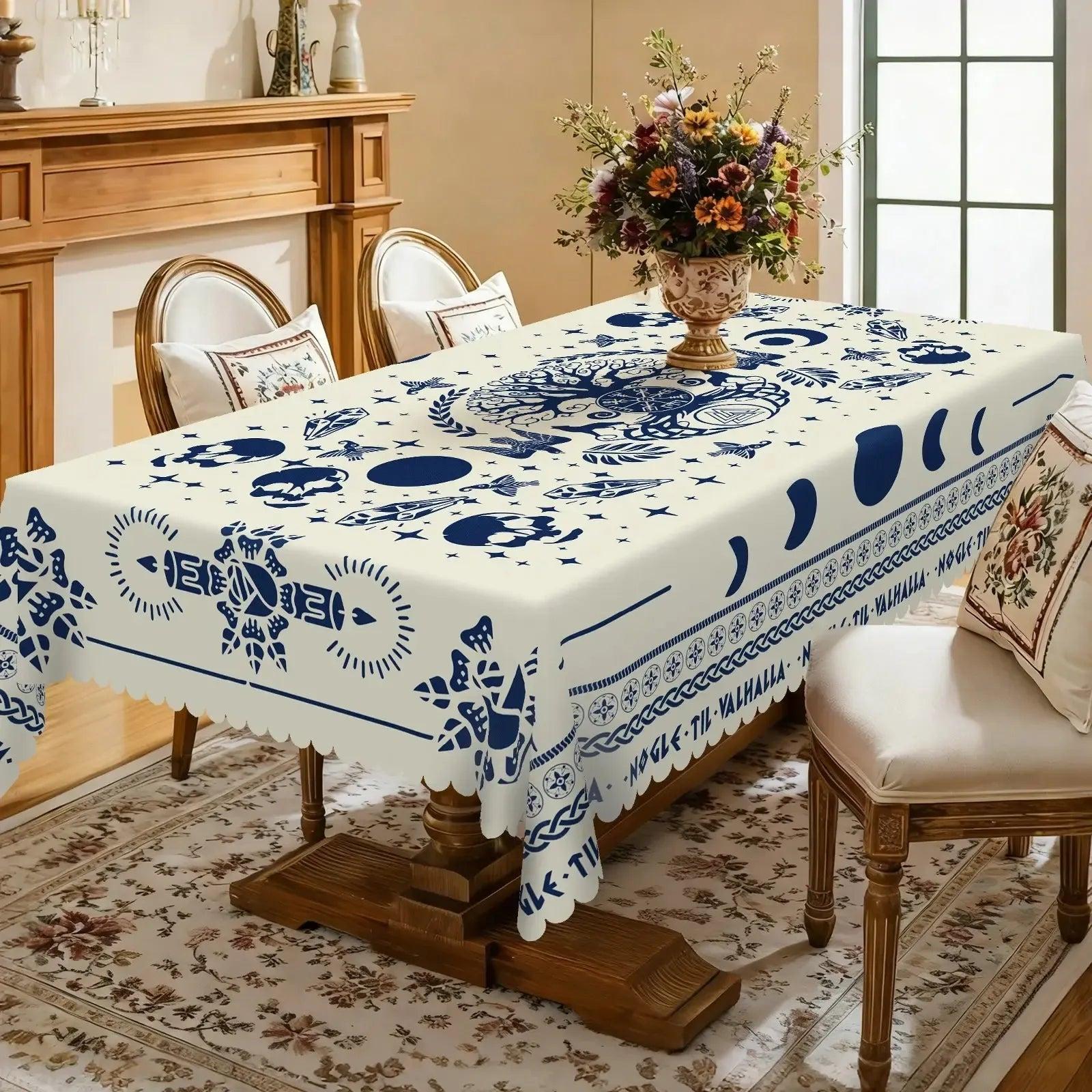 Viking Rune Tree of Life Tablecloth for Wicca Pagan Home Decor-MoonChildWorld