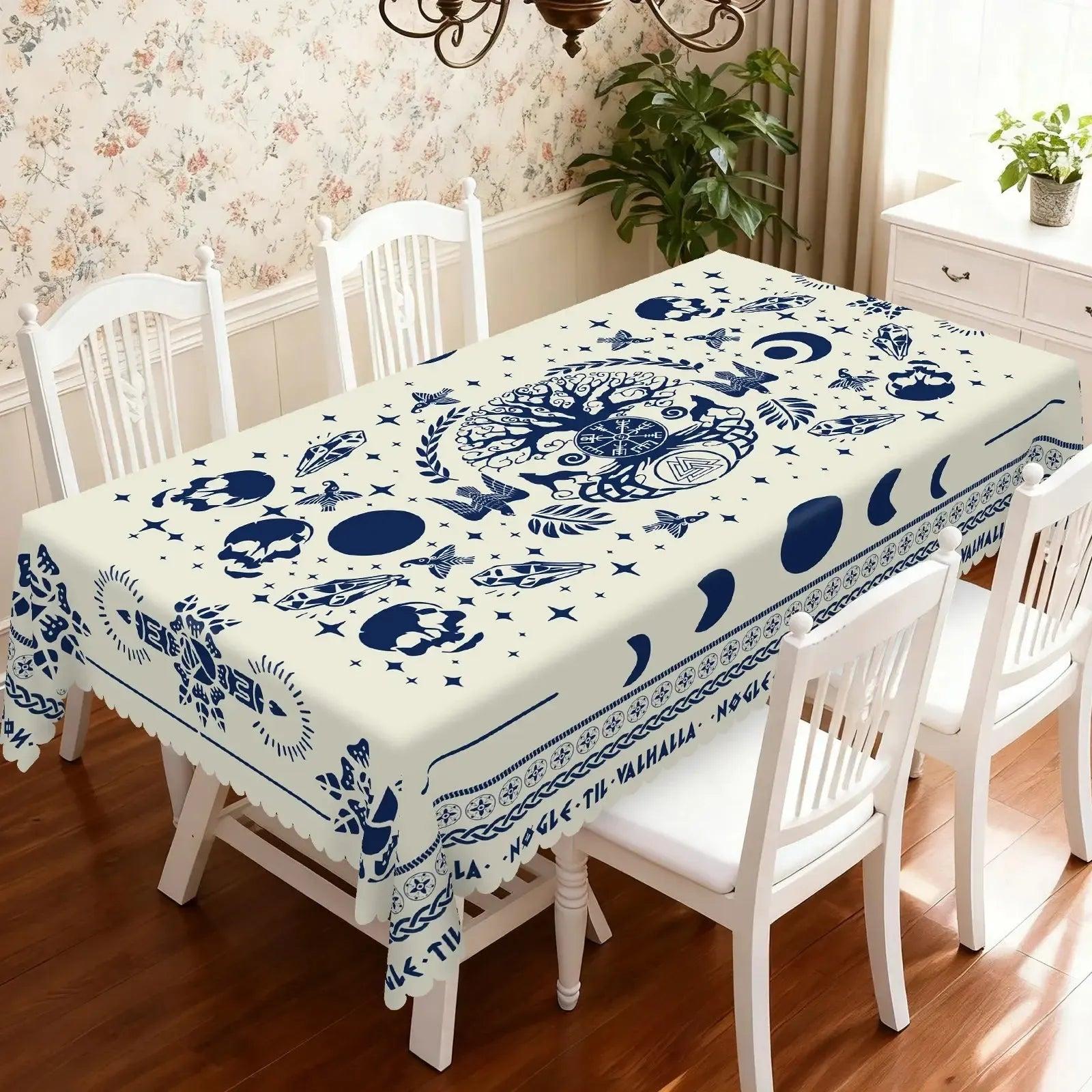 Viking Rune Tree of Life Tablecloth for Wicca Pagan Home Decor-MoonChildWorld