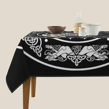 Viking Runes Celtic Triskele Tablecloth Norse Pagan Mythology Table Cloths-MoonChildWorld