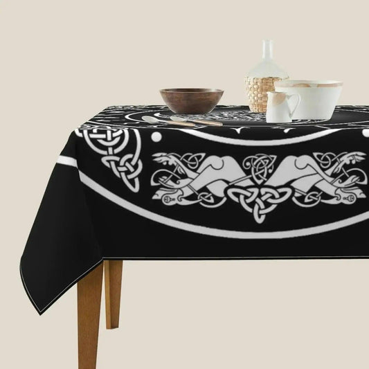 Viking Runes Celtic Triskele Tablecloth Norse Pagan Mythology Table Cloths-MoonChildWorld
