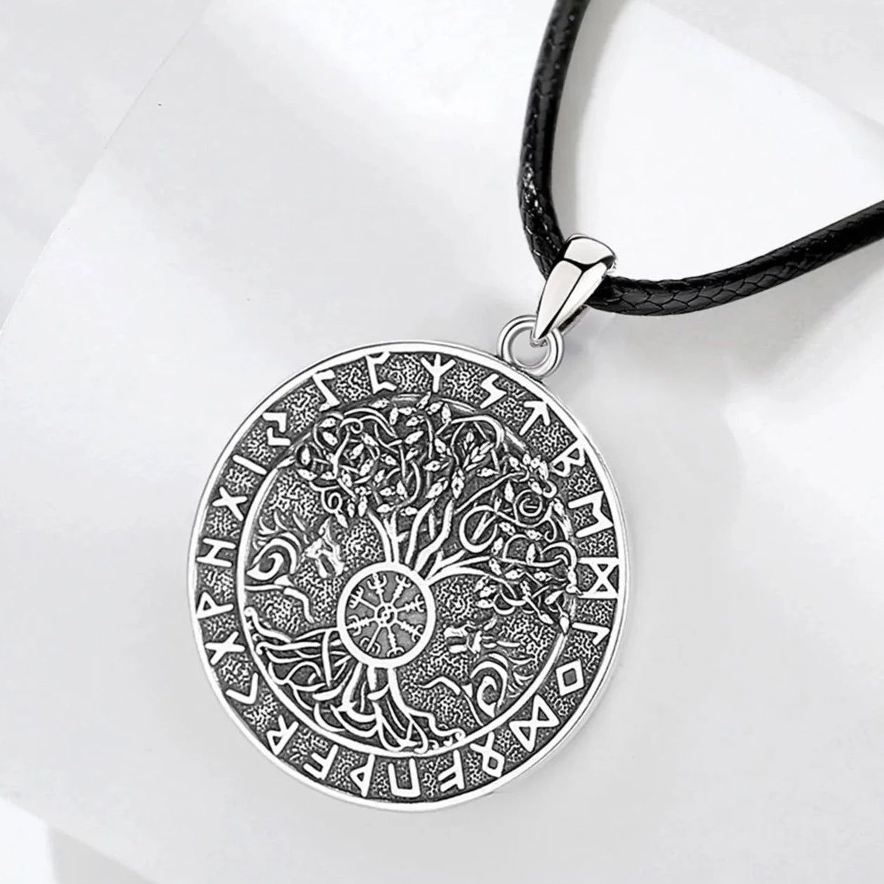 Viking Runes Tree of Life Necklace Pagan Jewelry-MoonChildWorld