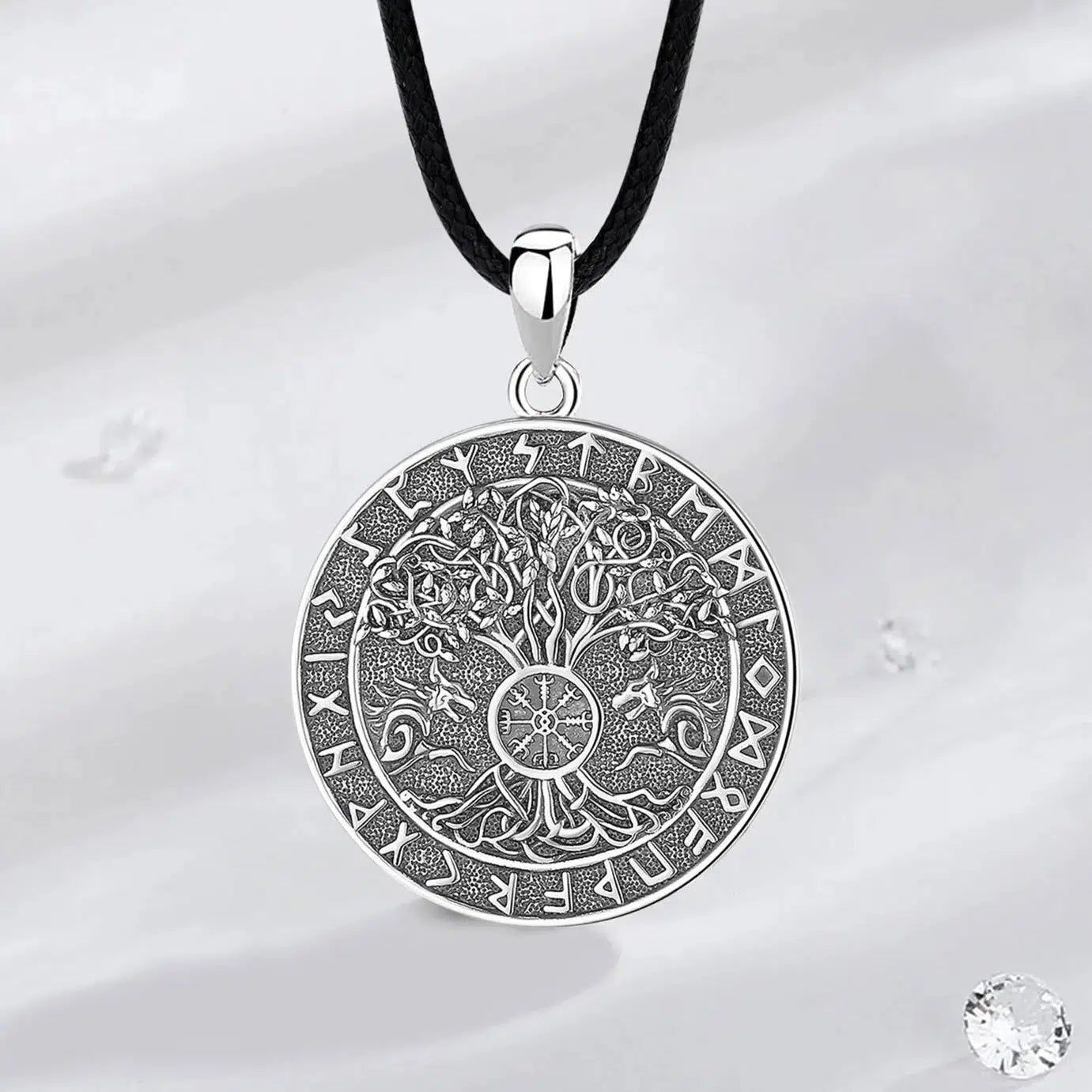Viking Runes Tree of Life Necklace Pagan Jewelry-MoonChildWorld