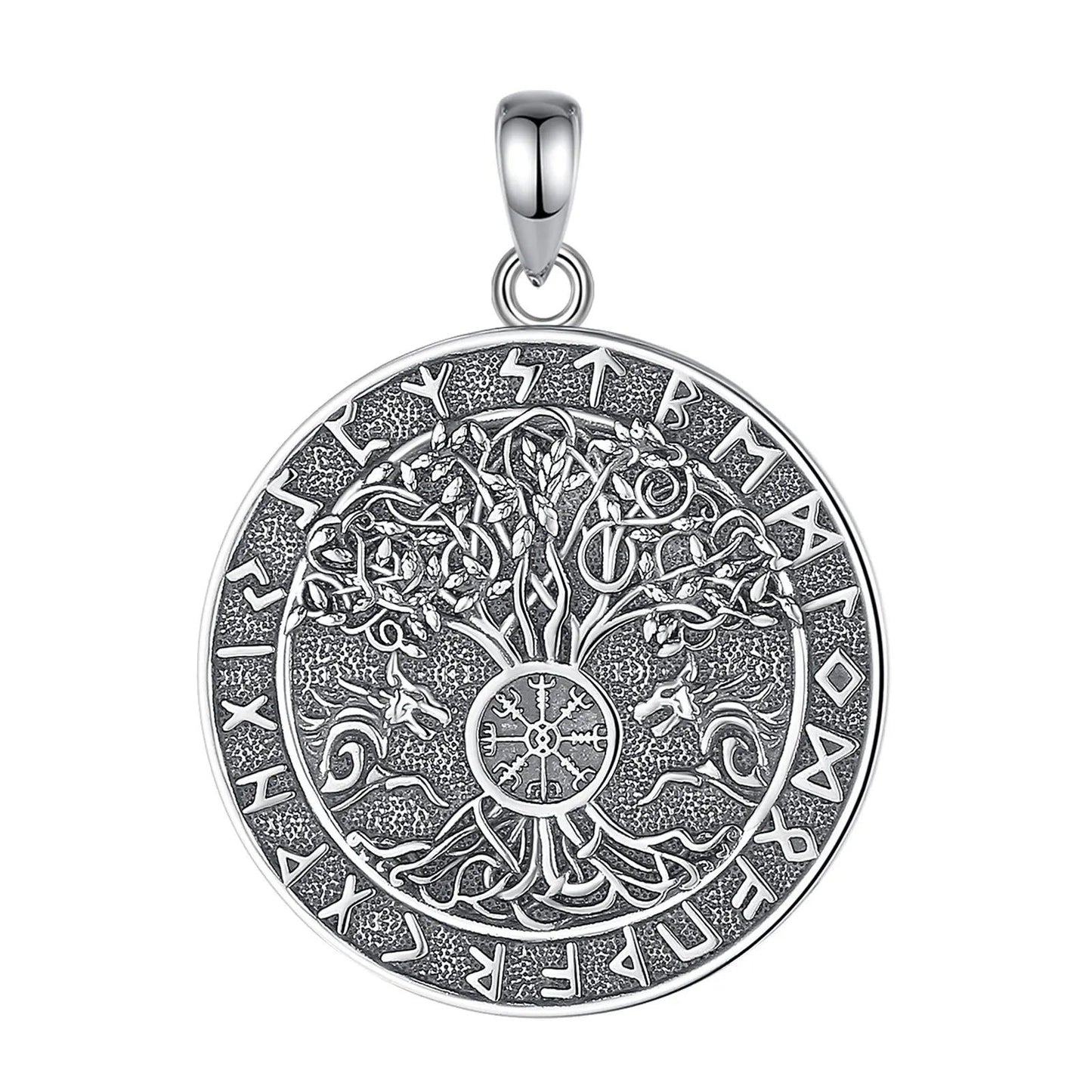 Viking Runes Tree of Life Necklace Pagan Jewelry-MoonChildWorld