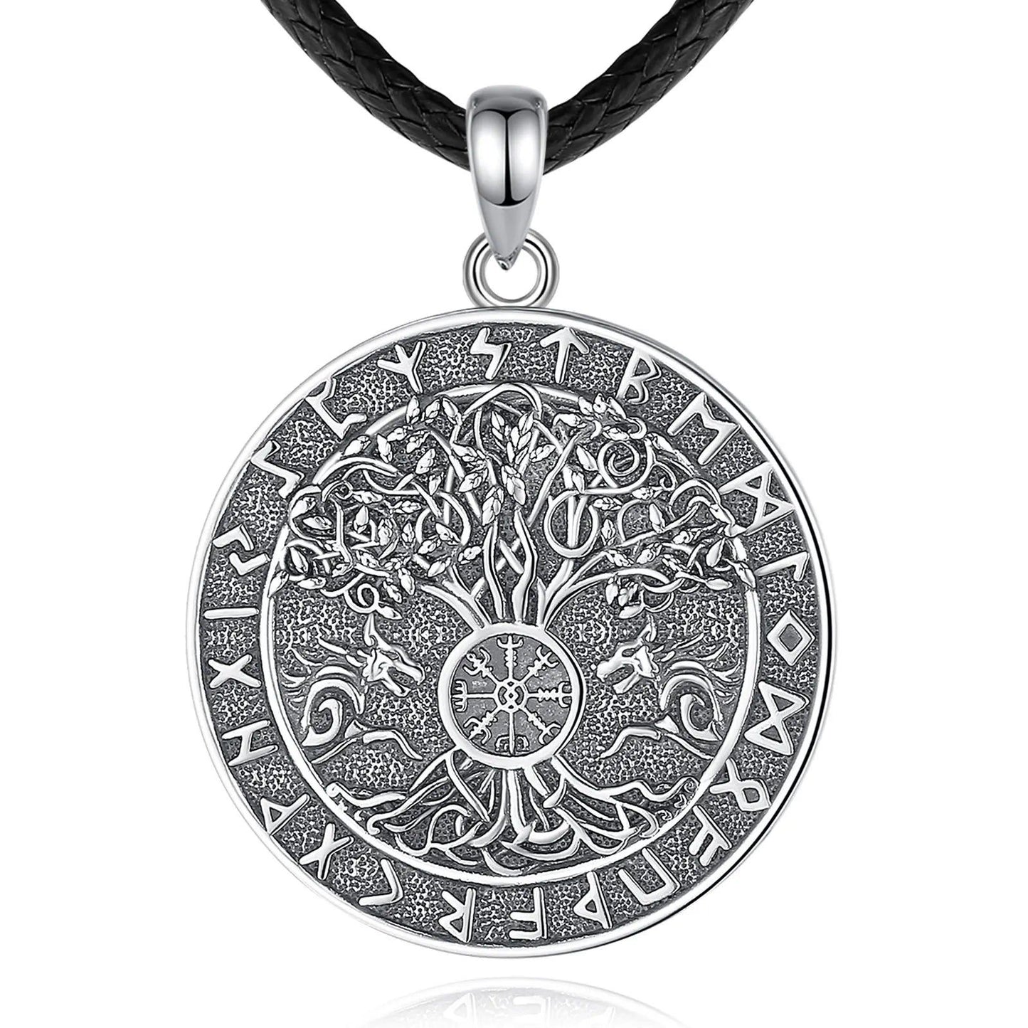 Viking Runes Tree of Life Necklace Pagan Jewelry-MoonChildWorld