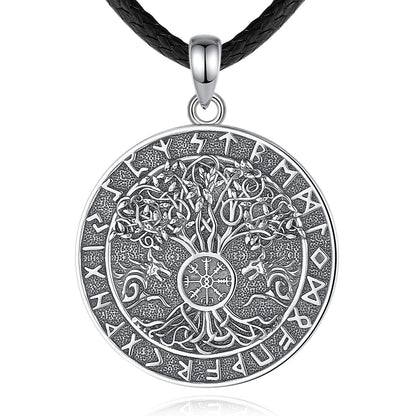 Viking Runes Tree of Life Necklace Pagan Jewelry-MoonChildWorld