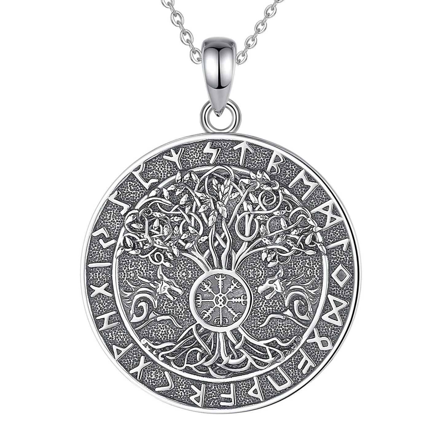Viking Runes Tree of Life Necklace Pagan Jewelry-MoonChildWorld