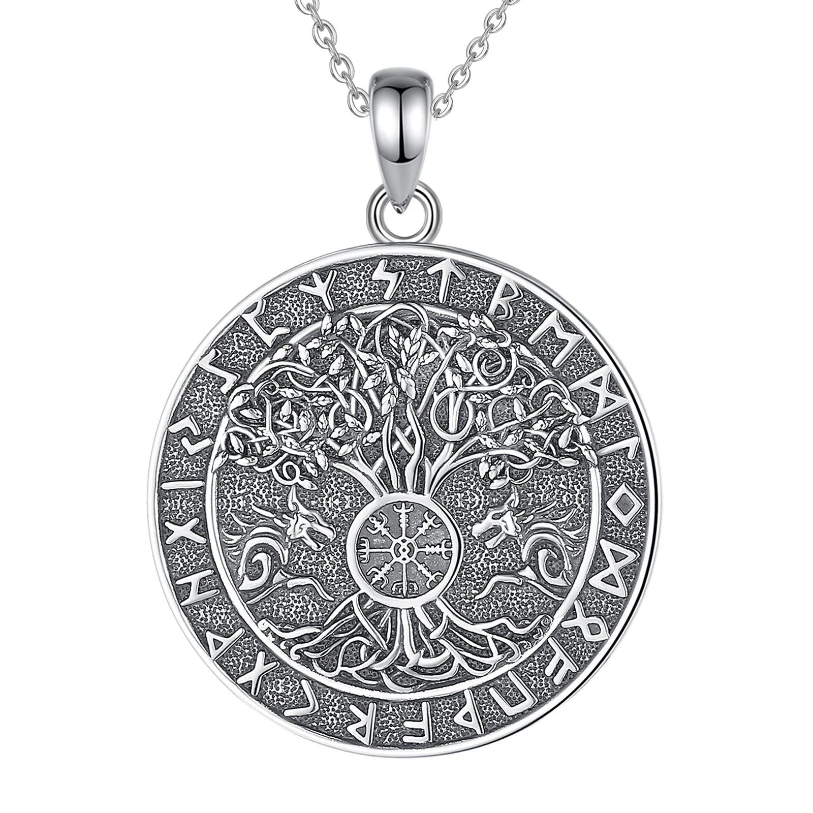 Viking Runes Tree of Life Necklace Pagan Jewelry-MoonChildWorld