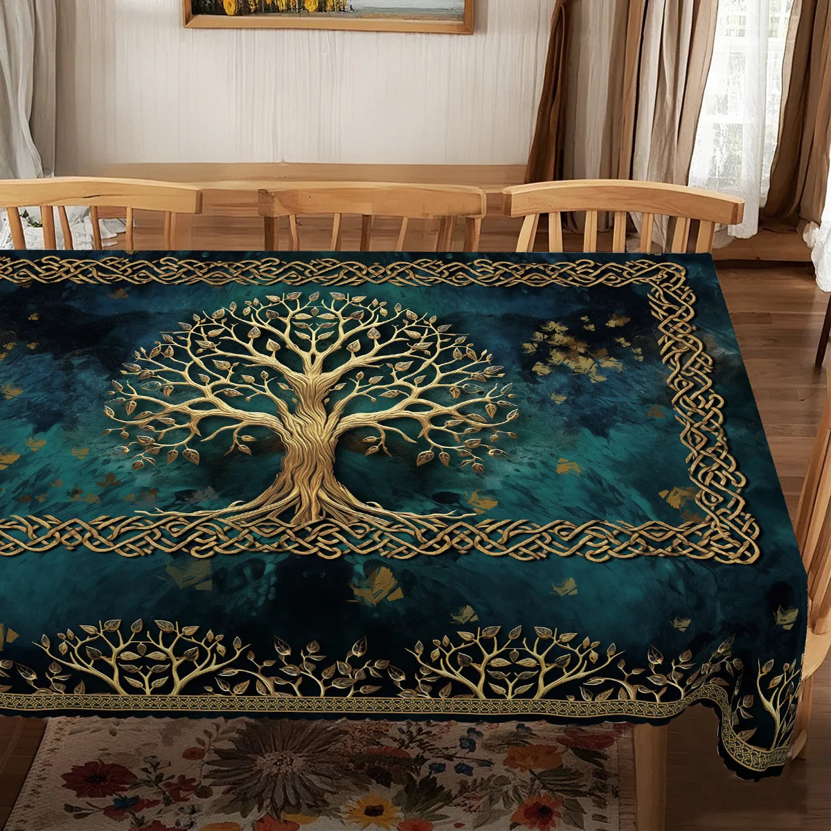 Viking Tree Branches Tablecloth Norse Pagan Table Decor-MoonChildWorld