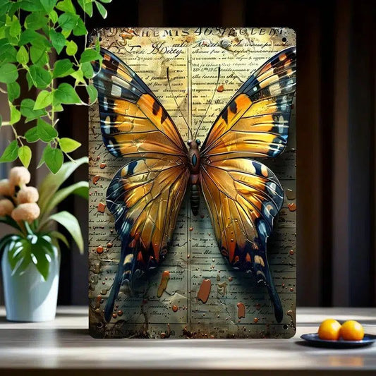 Vintage Butterfly Wall Art Butterfly Metal Sign Spirit Animal Home Decor-MoonChildWorld