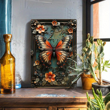 Vintage Butterfly Wall Sign Butterfly Metal Wall Art Spirit Animal Wall Decor-MoonChildWorld
