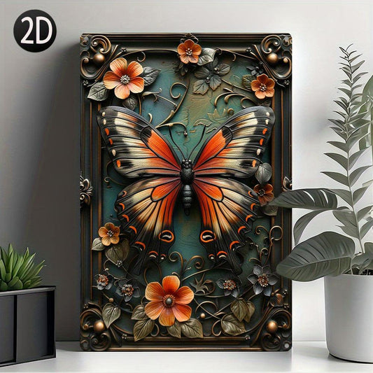 Vintage Butterfly Wall Sign Butterfly Metal Wall Art Spirit Animal Wall Decor-MoonChildWorld