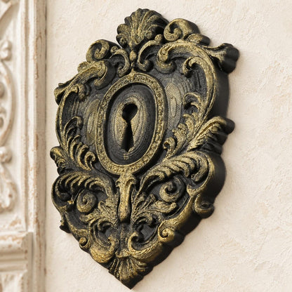 Vintage Gothic Keyhole Wall Hanging Baroque Wall Art — original view 2 in a bright gothic vintage setting