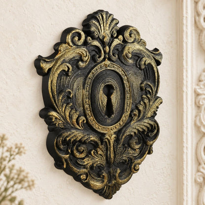 Vintage Gothic Keyhole Wall Hanging Baroque Wall Art — original view 3 in a bright gothic vintage setting