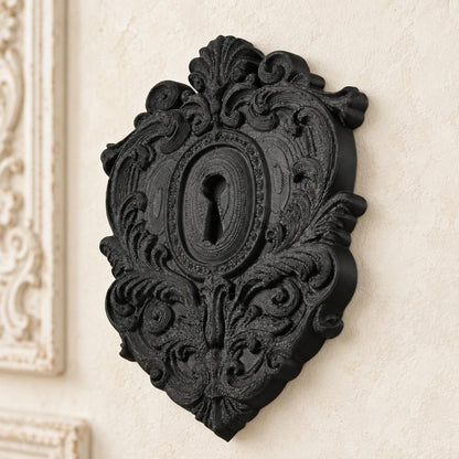 Vintage Gothic Keyhole Wall Hanging Baroque Wall Art — original view 5 in a bright gothic vintage setting