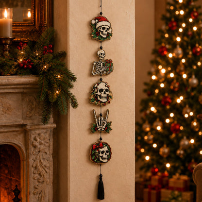 Close-up of the tassel detail on the Halloween hanging sign