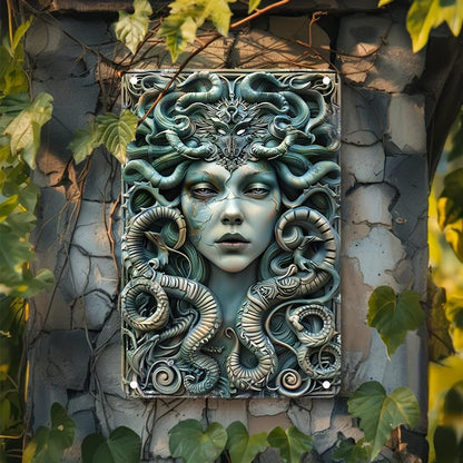 Vintage Medusa Wall Sign Medusa Metal Sign Greek Mythology Decor-MoonChildWorld