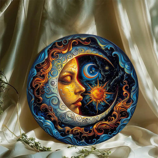 Vintage Sun Moon Metal Sign Celestial Decor-MoonChildWorld