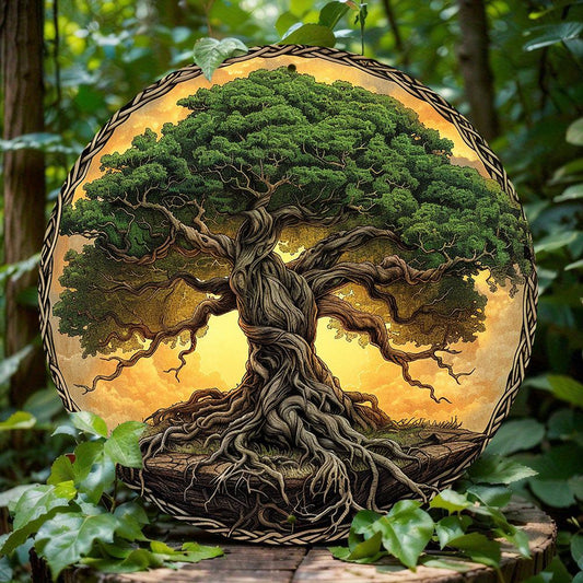 Vintage Tree Of Life Metal Sign Pagan Home Decor-MoonChildWorld