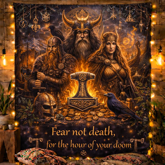 Vintage Viking Warriors Tapestry Norse Mythology Wall Hanging-MoonChildWorld