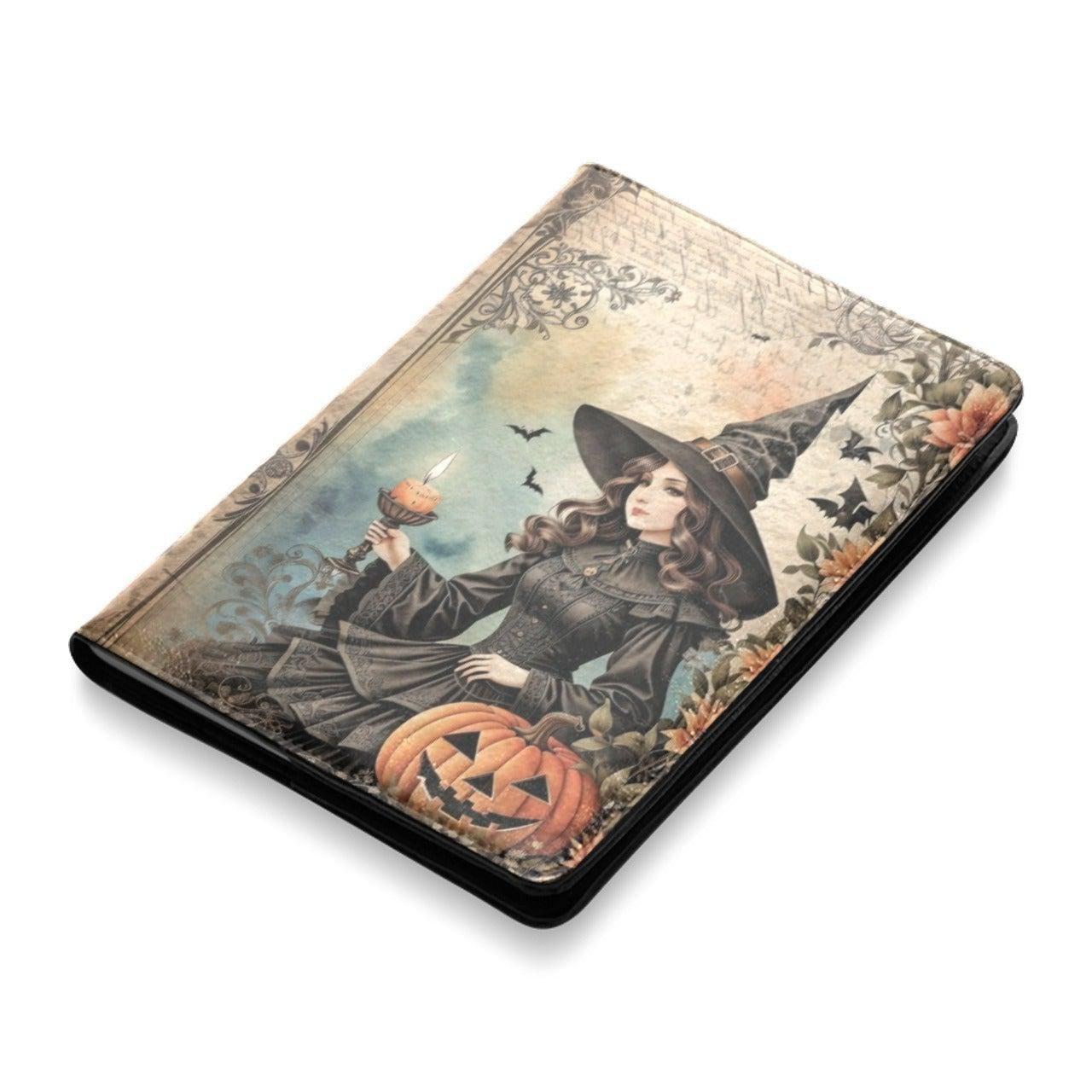 Vintage Witch Halloween Leather Notebook A5-MoonChildWorld
