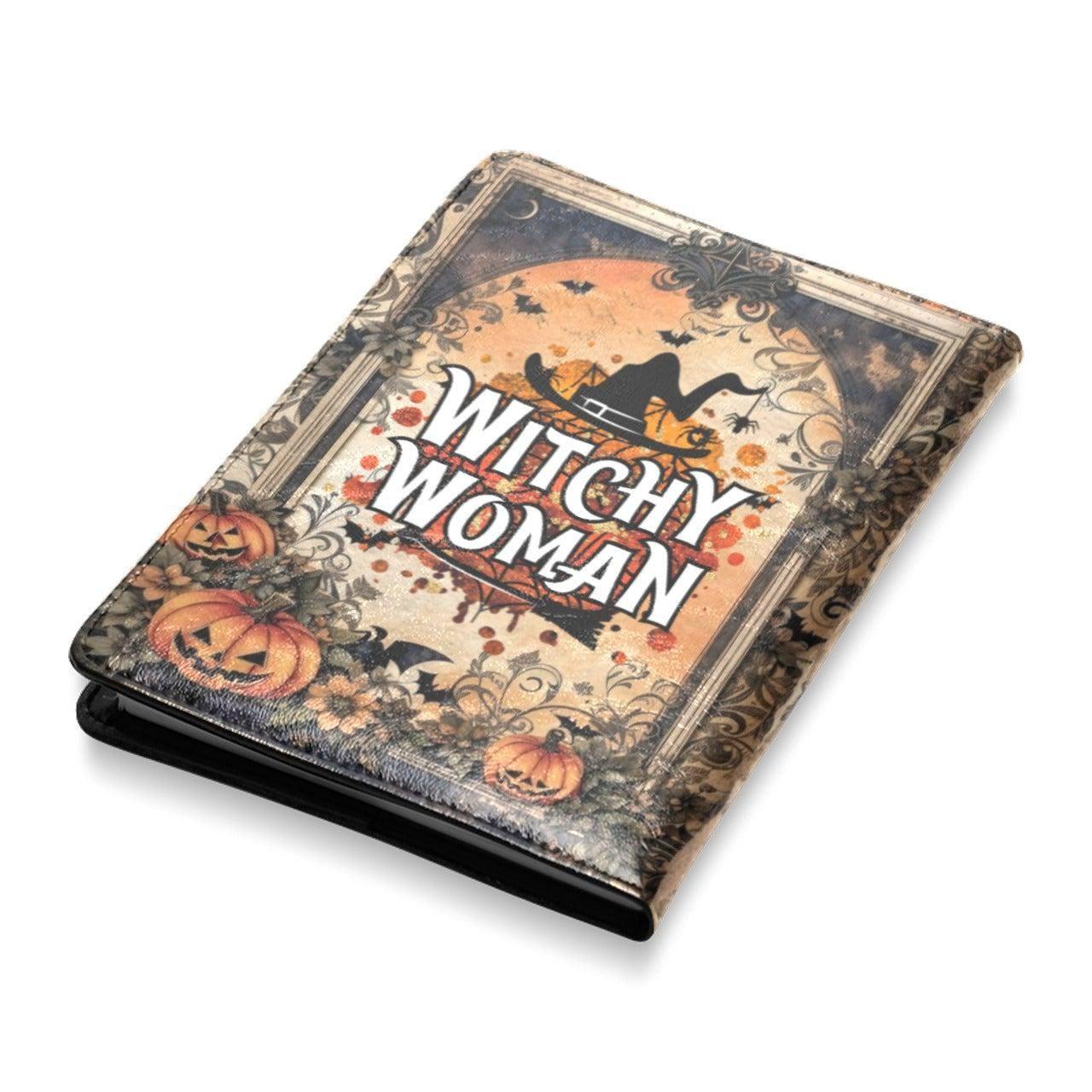Vintage Witch Halloween Leather Notebook A5-MoonChildWorld