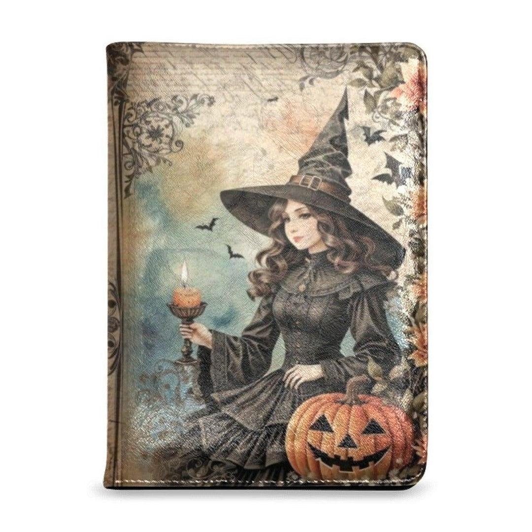Vintage Witch Halloween Leather Notebook A5-MoonChildWorld