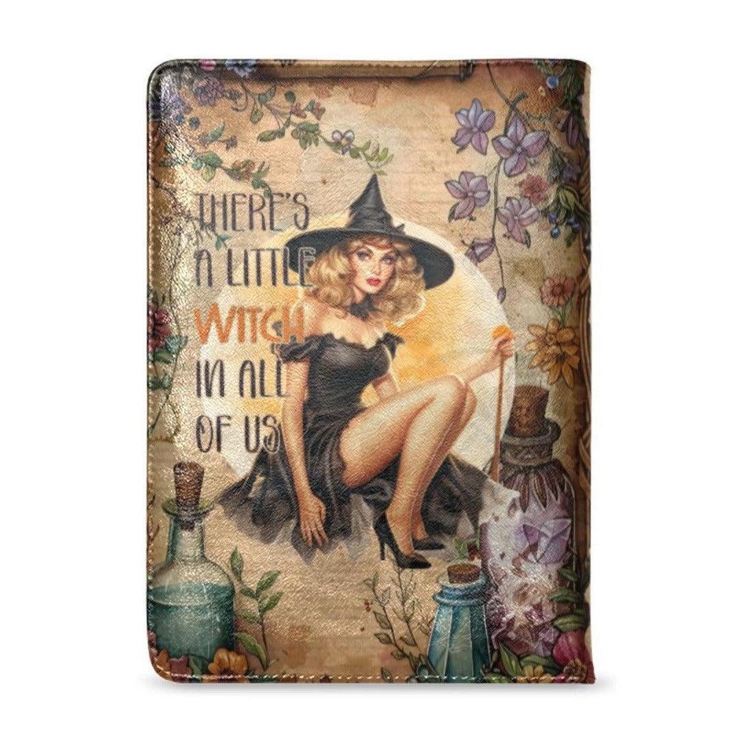 Vintage Witch Halloween Leather Notebook A5-MoonChildWorld