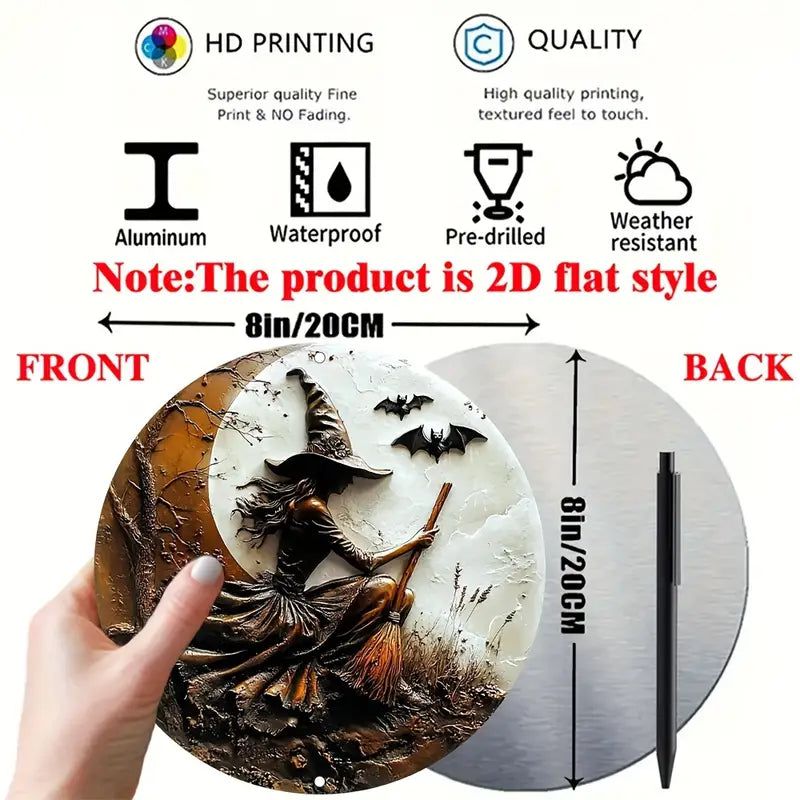 Vintage Witch Metal Sign Halloween Home Decor-MoonChildWorld